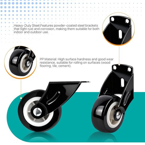 8 Pcs Small Gate Wheel 2 Inch Wooden Gate Wheel, Anti-Sag Door Bottom Support Wheels with Mounting Screws, Vertical/Bottom Mounting Furniture fix Rollers in Saudi Arabia