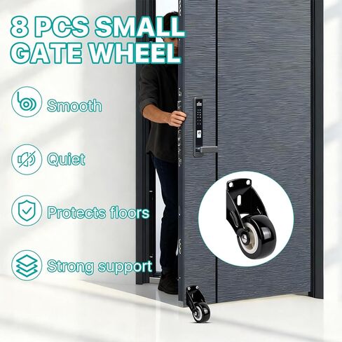 8 Pcs Small Gate Wheel 2 Inch Wooden Gate Wheel, Anti-Sag Door Bottom Support Wheels with Mounting Screws, Vertical/Bottom Mounting Furniture fix Rollers in Saudi Arabia