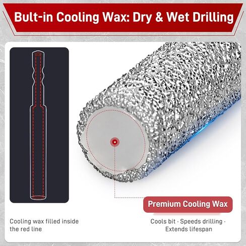 8-Pack Diamond Drill Bits for Ceramic, 2-in-1 Drilling & Milling Tile Drill Bits with Built-in Cooling Wax, Hex Shank Vacuum Brazed for Porcelain Glass Marble Granite Home DIY Renovation in Saudi Arabia