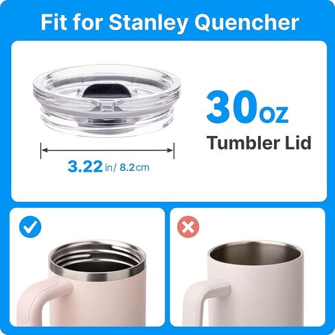 30oz Replacement Lid for 30oz Stanley Quencher H2.0 & ProTour Tumbler, Leak Proof Lid Fit for Stanley Cup, Reusable Dustproof Tumbler Cover(2 Pack) in Saudi Arabia