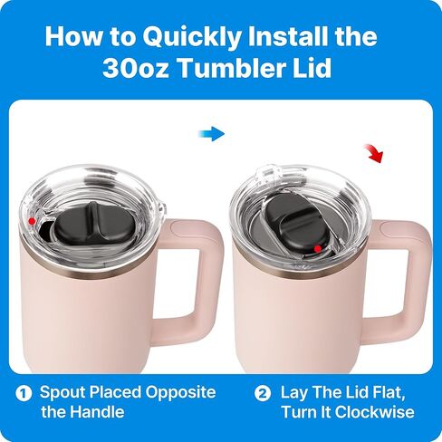 30oz Replacement Lid for 30oz Stanley Quencher H2.0 & ProTour Tumbler, Leak Proof Lid Fit for Stanley Cup, Reusable Dustproof Tumbler Cover(2 Pack) in Saudi Arabia