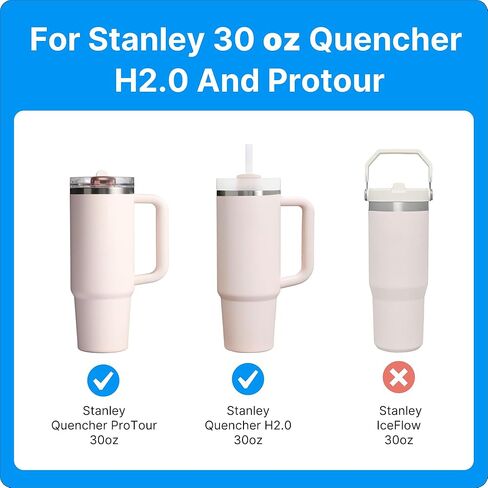 30oz Replacement Lid for 30oz Stanley Quencher H2.0 & ProTour Tumbler, Leak Proof Lid Fit for Stanley Cup, Reusable Dustproof Tumbler Cover(2 Pack) in Saudi Arabia
