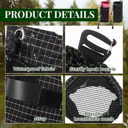 Water Bottle Holder Pouches with Hook Buckle, Sports Water Bottle Mesh Bag for Backpack Straps for Hiking, Running, Travel, Cycling in Saudi Arabia