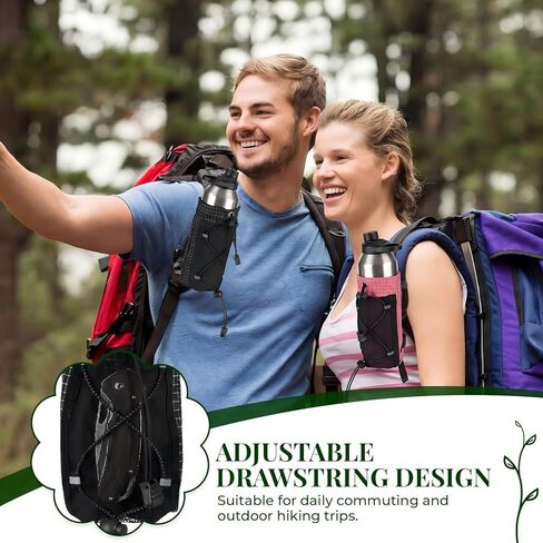 Water Bottle Holder Pouches with Hook Buckle, Sports Water Bottle Mesh Bag for Backpack Straps for Hiking, Running, Travel, Cycling in Saudi Arabia