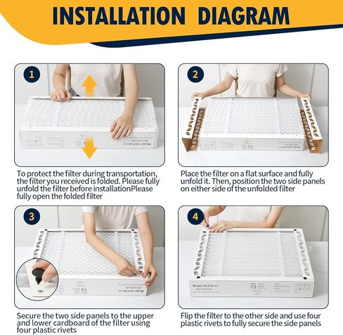 DerBlue 2PCS 20x25x5 MERV 13 Furnace Filter Replacement Compatible with Lennox X6673 HCF20 Pleated HVAC,Foldable Design for Easy Installation & Space-Saving (Actual Size: 19.75 x 24.75 x 4.38 In) in Saudi Arabia