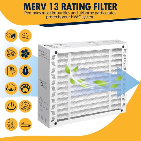 DerBlue 2PCS 20x25x5 MERV 13 Furnace Filter Replacement Compatible with Lennox X6673 HCF20 Pleated HVAC,Foldable Design for Easy Installation & Space-Saving (Actual Size: 19.75 x 24.75 x 4.38 In) in Saudi Arabia