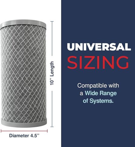 صناعة أمريكية، فلتر كربون صحي 5 ميكرون للمنزل بالكامل متوافق مع Dupont WFHDC8001، سلسلة EP، سلسلة EPM، NCP-BB-10، GE FXHTC، GXWH40L، GXWH35F، GNWH38S، CTO10BB، AO-WH-PREL-RCP، 4 عبوات in Kuwait