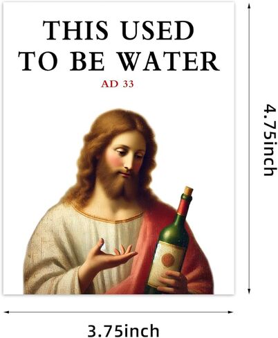 2pcs Funny Wine Bottle Labels – "This Used to Be Water" –Gag Gift, Novelty Wine Stickers for Easter, Birthday Parties, White Elephant Gift in Kuwait