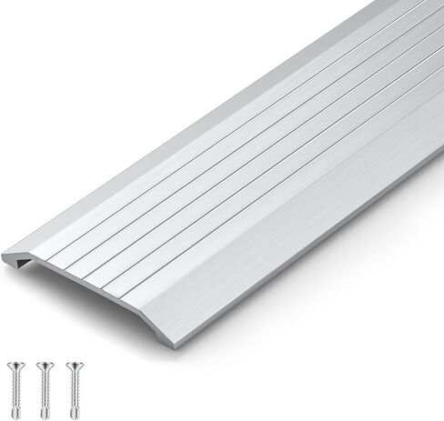 1 Pcs 3" W x 3/8" H x 36" L Aluminum Threshold for Exterior Door Doorways Metal Door Threshold Floor Transition Strip Flat Profile, Commercial Entryway Wheelchair Draft Protection, Silver in Saudi Arabia