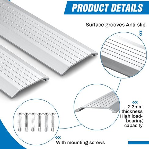 1 Pcs 3" W x 3/8" H x 36" L Aluminum Threshold for Exterior Door Doorways Metal Door Threshold Floor Transition Strip Flat Profile, Commercial Entryway Wheelchair Draft Protection, Silver in Saudi Arabia
