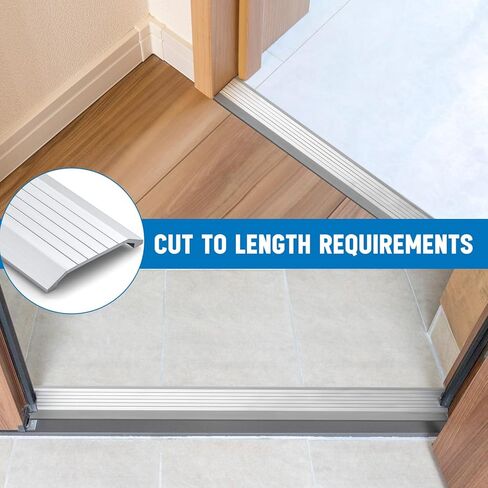 1 Pcs 3" W x 3/8" H x 36" L Aluminum Threshold for Exterior Door Doorways Metal Door Threshold Floor Transition Strip Flat Profile, Commercial Entryway Wheelchair Draft Protection, Silver in Saudi Arabia