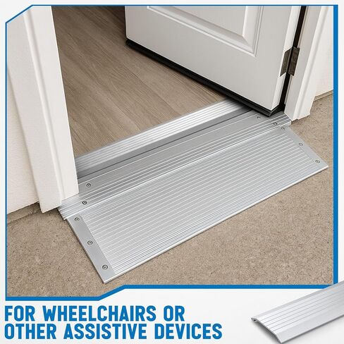 1 Pcs 3" W x 3/8" H x 36" L Aluminum Threshold for Exterior Door Doorways Metal Door Threshold Floor Transition Strip Flat Profile, Commercial Entryway Wheelchair Draft Protection, Silver in Saudi Arabia