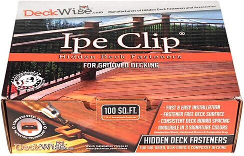 Deckwise (Black) Ipe Clip Extremekd Hidden Deck Stablers ، 1/4 "تباعد ، من الفولاذ المقاوم للصدأ الأسود #8x2" مسامير رأس من 100 متر مربع. قدم. من الخشب الصلب ، الطوابق الحرارية أو المركبة (مجموعة 175 طن مقطعية) in Kuwait