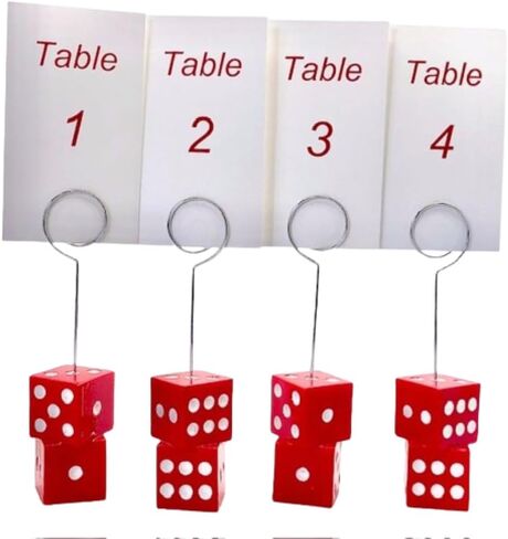 4 قطع من حوامل أرقام طاولة نرد الكازينو أو بونكو الأكريليك مع أرقام البطاقات. مثالية لأي حفلة بطابع بونكو أو كازينو. نرد أكريليك أحمر ثقيل مع لمسة نهائية لامعة ممتازة. in Kuwait
