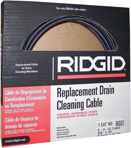 Ridgid 96037 C-6IC 3/8" x 35' Inner Core Cable with Male Coupling in Saudi Arabia