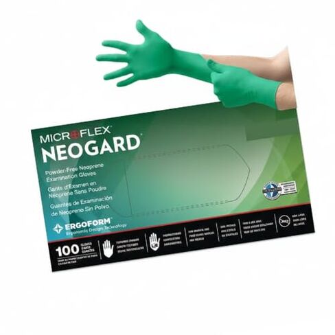 قفازات ميكروفلكس C523 نيوجارد نيوبرين للامتحان، مقاس كبير، 100/صندوق in Kuwait