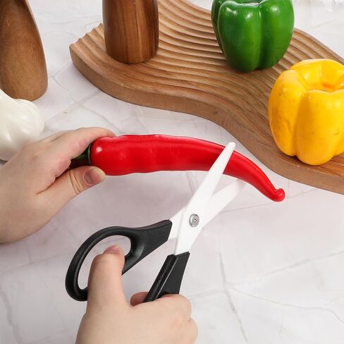 مقص السيراميك 8 "مقص المطبخ مقص السيراميك شفرة المطبخ مقص جميع الأغراض مقص الطبخ للمطابخ مكتب مدرسة صياغة (أسود) in Kuwait