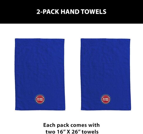 شمال غرب ديترويت بيستونز NBA Team Logo Hand Towel 2 Pack 16 x 26 Inches in Saudi Arabia