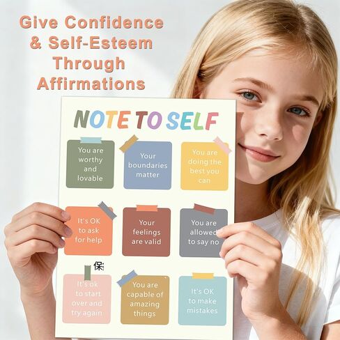 9 قطع من ملصقات الصحة العقلية من famassiser، ديكور مكتب استشاري ملهم، فن جداري للتأكيد الإيجابي لغرفة العلاج والفصول الدراسية والمكتب المنزلي (10 بوصة × 14 بوصة) in Kuwait