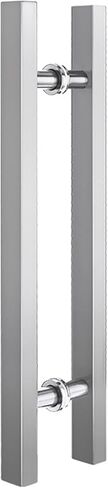 Stainless Steel Commercial Door Handle Ergonomical Square Pull Handle for Bathroom Lobby Warehouse Push Pull Design 120cm/47.2in Length Rose Gold Finish Silver Option Available (60 in Saudi Arabia