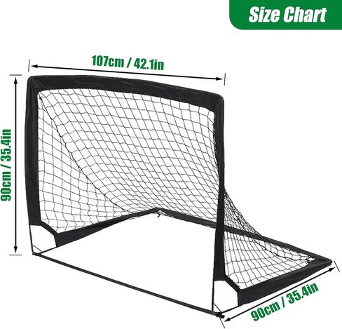 1 Pack 4’ x 3’ Portable Soccer Goals for Backyard, Indoor & Outdoor Pop Up Soccer Goals, Black in Saudi Arabia