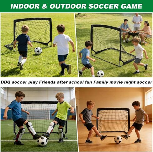 1 Pack 4’ x 3’ Portable Soccer Goals for Backyard, Indoor & Outdoor Pop Up Soccer Goals, Black in Saudi Arabia