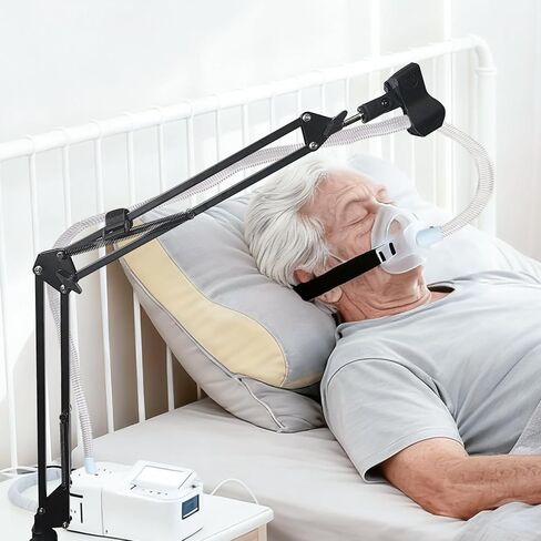 حامل خرطوم CPAP للسرير مع ذراع دوار قابل للتعديل - شماعة خرطوم C/APAP خالية من التشابك - تمنع تسرب الأنبوب والتشابك والانسداد لتجعلك تنام بشكل أفضل in Kuwait