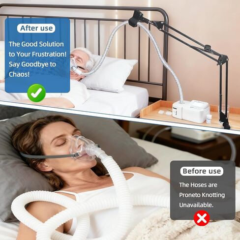 حامل خرطوم CPAP للسرير مع ذراع دوار قابل للتعديل - شماعة خرطوم C/APAP خالية من التشابك - تمنع تسرب الأنبوب والتشابك والانسداد لتجعلك تنام بشكل أفضل in Kuwait
