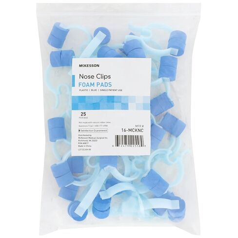 McKesson Nose Clips - Disposable, Plastic and Rubber, Blue, for Spirometry Testing - Comfortable Fit for All Sizes, 25 Count, 1 Pack in Saudi Arabia