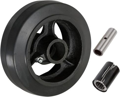 6" x 2" Rubber on Cast Iron Wheel - 500 lbs Capacity, Fits 1/2" & 3/4" Axels and Shafts in Saudi Arabia