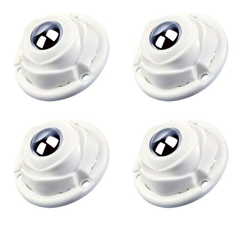 Self Adhesive Caster Wheels 1 Inch - Low Profile 360° Swivel Stainless Steel Rollers for Furniture, Appliances, Storage & Mop Bucket - 28LBS/Wheel (Black-4 pcs) in Saudi Arabia