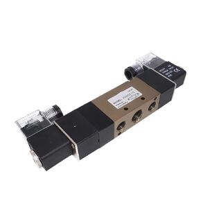 4V330 C.E.P-10 5/3 صمام هواء هوائي ذو ملف لولبي مزدوج، منفذ BSPT 3/8 بوصة، جهد متعدد لـ DC12V/24V AC110V/220V/380V(4V330E-10 DC24V، 6 مم) in Kuwait