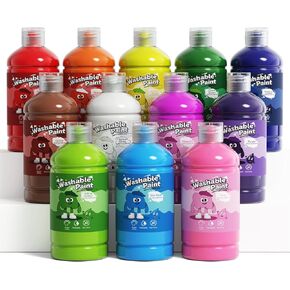NewFamily Washable Finger Paint for Toddlers & Kids, 10 Large 2 fl oz (60 ml) Bottles, Non-Toxic Finger Paint, Mess-Free Squeeze Bottles, Art Supplies for Home, Preschool & Classroom in Kuwait