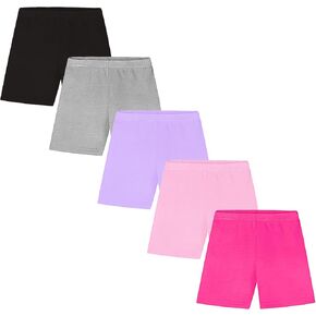 مجموعة شورتات رقص للفتيات مكونة من 5 قطع، ألوان مختلطة، شورت دراجة من نسيج فائق النعومة يسمح بالتهوية in Kuwait