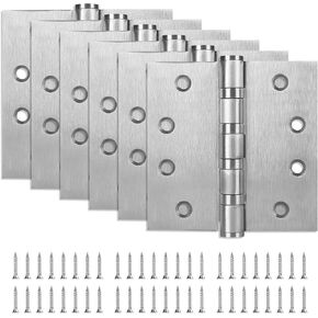 6 عبوات من مفصلات الأبواب المصنوعة من الفولاذ المقاوم للصدأ مقاس 4 بوصات، ومفصلات أبواب محملة بالكرة شديدة التحمل مقاس 4 بوصات × 4 بوصات مع زوايا مربعة للأبواب الخارجية والداخلية، فضي in Kuwait