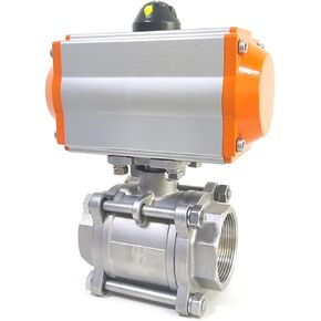 1PCS DN20 Three-Piece high Platform Pneumatic Ball Valve Stainless Steel 3/4" Q611F-16P Double Acting Cylinder in Kuwait