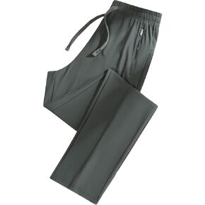 Mens Lightweight Sweatpants Stretch Quick Dry Outdoor Hiking Pants Open Bottom Gym Athletic Pants with Zipper Pockets in Kuwait