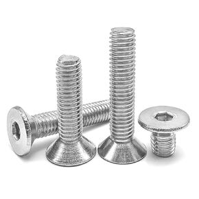 M4 x 10mm 120pcs Flat Head Socket Cap Screws Countersunk Bolts, 304 Stainless Steel, Metric Fully Threaded, Allen Hex Drive, Bright Finish in Saudi Arabia