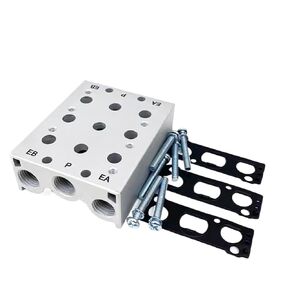 SY7120 Solenoid Valve Manifold Base, 2 to 7 Station Pneumatic Assembly with Integrated Exhaust & Gaskets(SS5Y7-20-08) in Kuwait