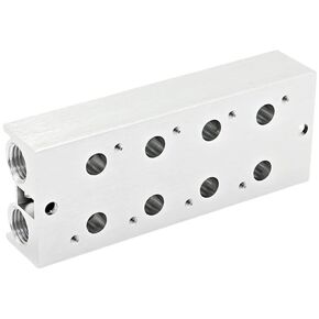 3V210-08 1/4" Pneumatic Solenoid Valve Manifold Base Plate, 2 to 14 Station Air Exhaust Block with Solenoid Valves(3F) in Kuwait