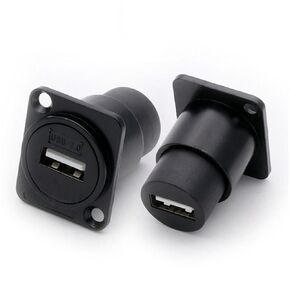 10 قطعة USB2.0/3.0 D نوع المقبس المعدني أنثى إلى موصل سالب USB جاك لوحة جبل حامل محول الهيكل (USB2.0-أسود) in Kuwait