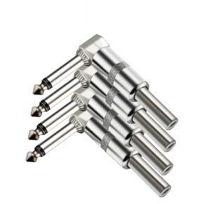 100 قطعة 6.35 مللي متر ذكر موصل قابس أحادي 6.3 مللي متر جاك التوصيل ل دواسة كهربائية 1/4 "الزاوية اليمنى المقابس 6 زوايا مع الربيع in Kuwait