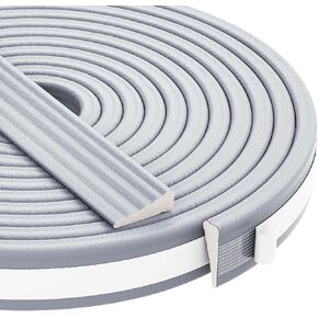 QDiShi 196 بوصة على شكل إسفين، سدادة باب لتجريد الطقس، سدادات إسفنجية مقاومة للطقس، عازل ذاتي اللصق، شريط عازل للصوت، شريط عازل للصوت يناسب فجوات 0.13-0.31 بوصة (رمادي) in Kuwait