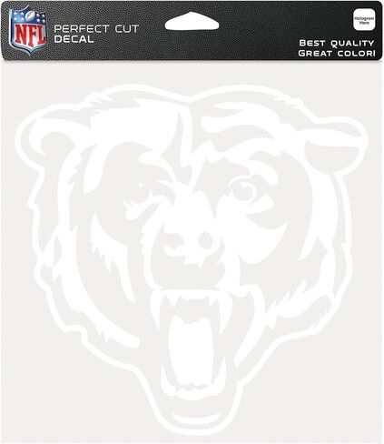 ملصق أبيض من NFL Chicago Bears Perfect Cut، مقاس 20.32 × 20.32 سم in Kuwait