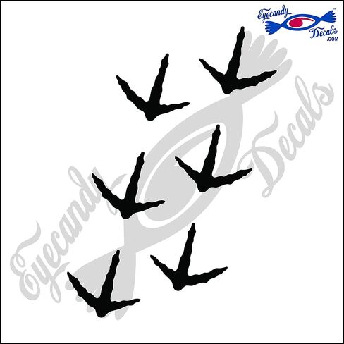 Turkey Tracks 6" Decal Sticker White in Saudi Arabia