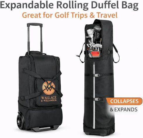 Golf Travel Bag with Wheels – Padded Airline-Approved Golf Club Travel Cover, Heavy-Duty Soft Sided Flight Bag with Reinforced Base & Carry Handles – Fits Full Size Cart & Stand Bags in Saudi Arabia