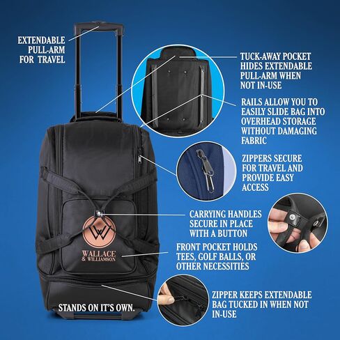 Golf Travel Bag with Wheels – Padded Airline-Approved Golf Club Travel Cover, Heavy-Duty Soft Sided Flight Bag with Reinforced Base & Carry Handles – Fits Full Size Cart & Stand Bags in Saudi Arabia