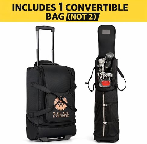 Golf Travel Bag with Wheels – Padded Airline-Approved Golf Club Travel Cover, Heavy-Duty Soft Sided Flight Bag with Reinforced Base & Carry Handles – Fits Full Size Cart & Stand Bags in Saudi Arabia