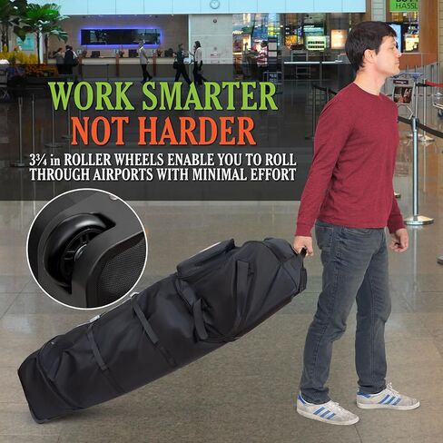 Golf Travel Bag with Wheels – Padded Airline-Approved Golf Club Travel Cover, Heavy-Duty Soft Sided Flight Bag with Reinforced Base & Carry Handles – Fits Full Size Cart & Stand Bags in Saudi Arabia