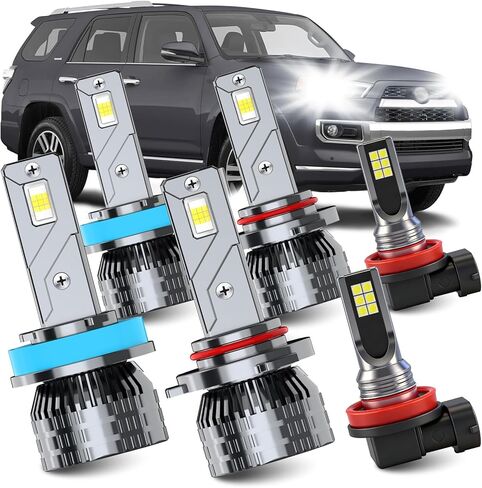 Fits for 2015-2023 Ford F150 High Low Beam Fog Lights Bulbs Combo Pack, 60000LM +800% Super Brightness 6500K White Plug-and-Play Super Bright Lights Bulbs, Pack of 6 in Saudi Arabia